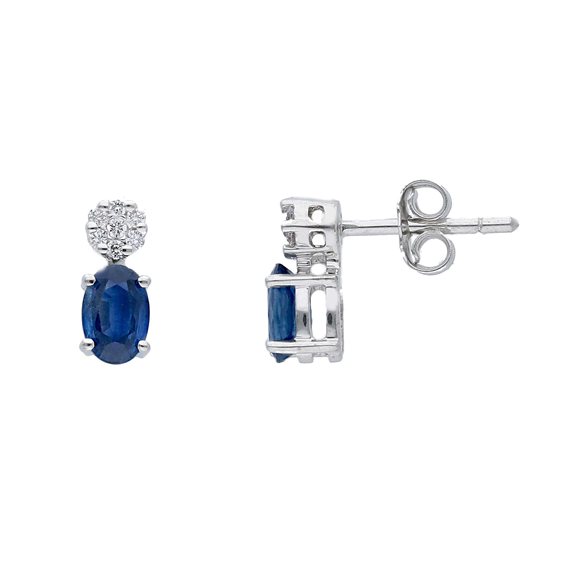 Orecchini Gioielleria Dossena  Donna in Oro Zaffiri+Diamanti 1.00 Ct 122656 - 122656
